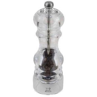 Peugeot - Nancy Manual Pepper Mill - Transparent Adjustable Grinder - Acrylic, Clear, 7 inches