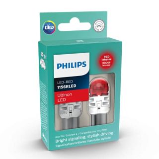 Philips Automotive Lighting 1156RLED Ultinon LED (Red), 2 Pack