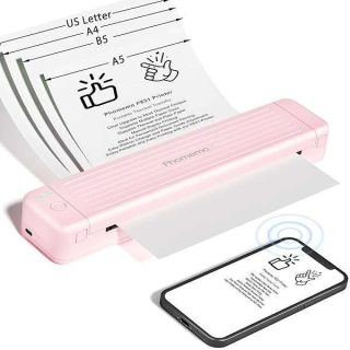 Phomemo P831 Portable Pink Printer: Inkless Bluetooth Thermal Printer for Travel & Office Use