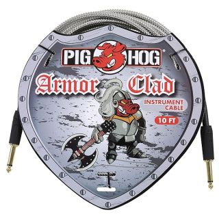 Pig Hog Armor Clad 1/4" Instrument Cable, Gold, 10 Feet (PHAC10)