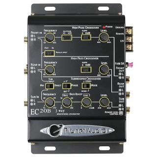 Planet Audio EC20B Car Electronic Crossover – 3 Way, Pre-amp, Fine Tune Your High-Mid-Low Range Speaker Frequencies, Equalizer, DPS Audio Processor