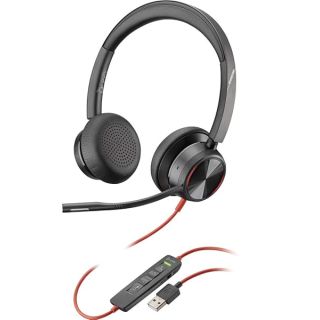 Plantronics Poly - Blackwire 8225 Wired Headset with Boom Mic Dual-Ear (Stereo) Computer Headset - USB-A to Connect to Your PC/Mac - Active Noise Canceling-Works with Teams (Certified), Zoom &amp;More