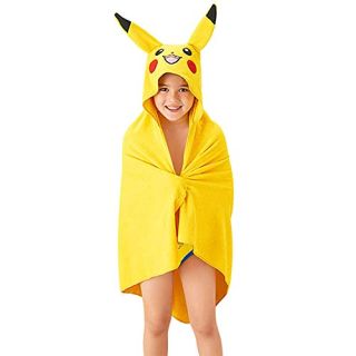 Pokemon Pikachu Bath/Pool/Beach Soft Cotton Terry Hooded Towel Wrap, 24" x 50", By Franco Kids