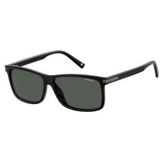 Polaroid Sunglasses Men's PLD 2075/S/X Rectangular Sunglasses, Black/Polarized Gray, 59mm, 13mm