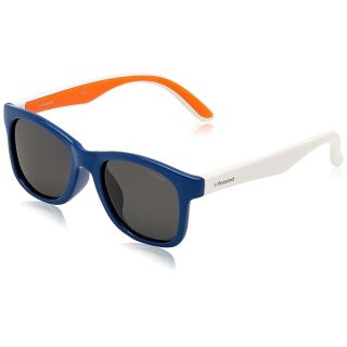 Shop Polaroid Kids' PLD8001/S Polarized Square Sunglasses - Blue Orange/Gray, 48mm | Safilo Group