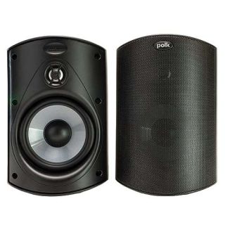 Polk Audio Atrium 4 Outdoor Speakers with Powerful Bass (Pair, Black), All-Weather Durability, Broad Sound Coverage, Speed-Lock Mounting System