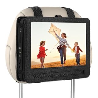"Portable DVD Player Headrest Mount Holder for 10-10.5" Screens - Swivel & Flip Style Car Accessory (CZB1012)"