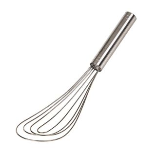 Prepworks by Progressive 10" Flat Whisk, Handheld Steel Wire Whisk Perfect for Whisking, Flat Roux Whisk, Gravy Stirring, BPA Free, Dishwasher Safe