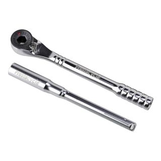 Prestacycle Pro T-Handle Ratchet and Extension, Portable Tool for use with standard 1/4 Hex Bits (not included), 60Nm Heavy-Duty & Compact Tools For Bicycle (Ratchet & Extension Only)