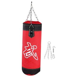 Punching Bag 50Lb Box Empty Cover,Heavy Boxing Punching Bag,Empty Sandbag Hanging Punching Bag Training MMA Kickboxing Muay Thai Boxing Sandbag Hook Kick Sandbag for Kid Adult(60CM Red)