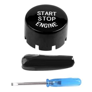 Push Switch Button, Car Engine One-Button Start Button Fitment for F30 G/F Disk Bottom with Start&Stop(Black)