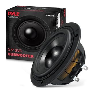 Pyle 3.5&amp;#039;&amp;#039; Single Voice Coil Car Subwoofer - 20 Watts at 4-Ohm Car Audio Powered Subwoofer, PP Cone with Rubber Edge, Designed for Custom Audio Car, Truck, Mobile Vehicle Applications - PLMG35