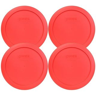 Pyrex 7201-PC Round Red 6.5" 4 Cup Lid for Glass Bowl 4 Pack