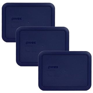 Pyrex Bundle - 3 Items: 7210-PC 3-Cup Blue Plastic Lids - Original Genuine Pyrex - Made in the USA