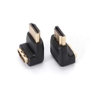 Q4 HDMI 90 Degree Adapter; HDMI Elbow - HD Male to Female Angled Adapter. Right Angle HDMI Connectors. 2 Pack.