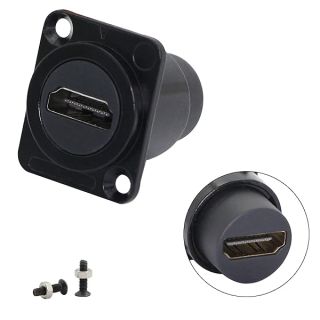 QIANRENON HDMI Panel Mount Connector - Female to Female Adapter for Easy Audio & Video Transfer