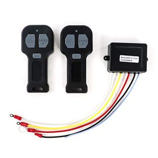 QWORK 12V Wireless Winch Remote Control Kit - 2 Pack Mini 5 Wire for Truck, ATV, SUV | Easy Dual Transmitter System