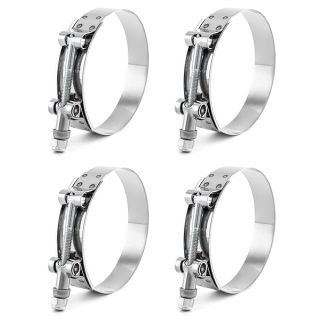 "QWORK 3" T-Bolt Hose Clamp - Stainless Steel, 83mm-91mm Range, Turbo Intake & Intercooler, 4 Pack"