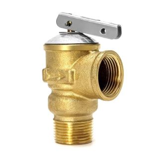 QWORK Pressure Relief Valve, 3/4" Thread, 150 PSI, 210F Max Temperature, Lead-free Copper Construction, 1 Pack