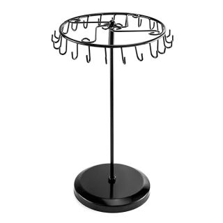 QWORK Spinning Jewelry Tree Display Stand - 23 Hook Organizer in Black for Easy Access & Stylish Storage