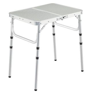 REDCAMP Small Camping Table 2 Foot, Portable Aluminum Folding Table Adjustable Height Lightweight for Picnic Beach Outdoor Indoor, White 24 x 16 inch (3 Heights)