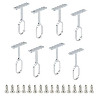 Rannb Oval Closet Rod Support Zinc Alloy Rod Middle Support - 8pcs