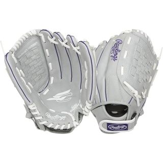 Rawlings Sure Catch Series Fastpitch Softball Glove, Purple/Grey/White, Right Hand Throw, 12 inch, SCSB12PU-6/0 12 BSK/NFC