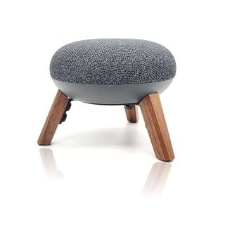 Sturdy Real Wood Holder for Google Home Mini & Nest Mini - Durable Tripod Stand for Better Sound (Walnut)