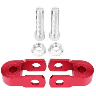 Rear Shock Extender, Aramox 2PCS Absorber Riser Universal Motorcycle High Damping Device Thicken Pad Chassis Extender Taper Riser With Screws Red