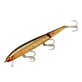 Rebel Lures Jointed Minnow Crankbait Fishing Lure, Gold/Black, 4 1/2 in, 7/16 oz