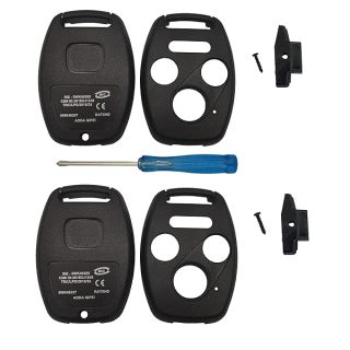 Replacement 3+1 Button Keyless Entry Remote Shell for Honda Accord, Civic, EX, Pilot - 2PC Fob Case