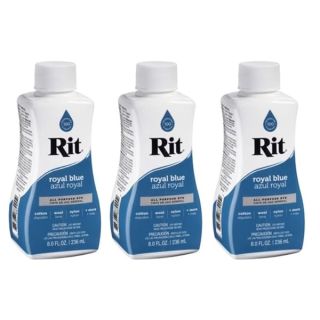 Rit Dye Liquid Dye, 8 fl oz, Royal Blue, 3-Pack