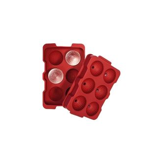 Rival and Revel R|R Rocks - 6 Ball Tray - R|R Rocks - Golf Ball Ice Maker, Red, 6.75" x 4.5" x 2"