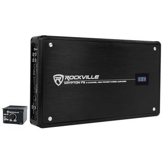 Rockville Krypton F5 3200w Peak / 800w RMS 5 Channel Car Amplifier w Volt Meter , Black