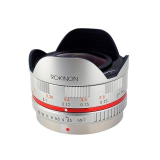 Rokinon FE75MFT-S 7.5mm F3.5 UMC Fisheye Lens for Micro Four Thirds (Olympus PEN and Panasonic),Silver