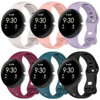 RuenTech Compatible with Google Pixel Watch Bands, Soft Silicone Replacement Straps Adjustable Sport Wristbands for Google Pixel &amp; Pixel 2 Smart Watch (6 Colors)