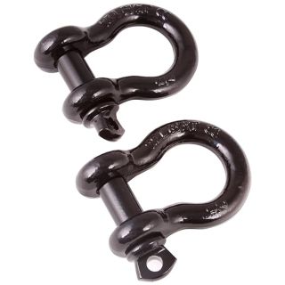 Rugged Ridge 11235.06 D-Ring Shackle Kit, 1 inch, Black, Steel, Pair