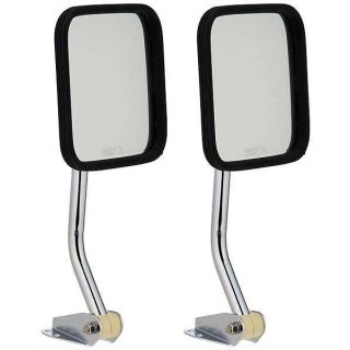 Rugged Ridge | Door Mirror Kit, CJ-Style, Chrome | 11010.01 | Fits 1955-1986 Jeep CJ-5/CJ-6/CJ-7/CJ-8 Scrambler