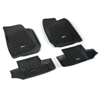 Rugged Ridge Floor Liner Set for Jeep Wrangler JK | Front & Rear, 4-Piece Set, All-Terrain, Black | 12987.03 | Fits 2007-2018 Jeep Wrangler JK 2-Door