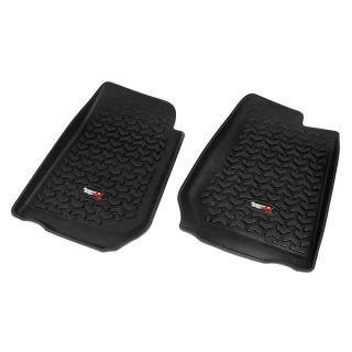 Rugged Ridge Front Floor Liners for Jeep Wrangler JKU | Pair, All-Terrain, Black | 12920.02 | Fits 2007-2018 Jeep Wrangler JKU 4-Door