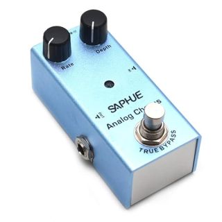 SAPHUE Analog Chorus Guitar Pedal - Mini True Bypass Effects with Rate/Depth Knob & Steel Shell for Electric Guitar