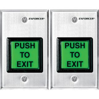 SD-7202GC-PTQ Seco-Larm Stainless-Steel Illuminated Request-to-Exit Plate w/Timer