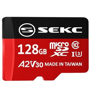 SEKC 128GB microSDXC Memory Card with SD Adapter A2 UHS-I U3 V30 Full HD 4K Ultra HD (SV30A2128)