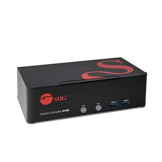 SIIG 2-Port DVI Dual-Link KVM Switch Smart Console with USB 3.0 Multi-Media (CE-DV0111-S1)