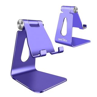 SKEJER Adjustable Cell Phone Stand, Phone Holder,Tablet Stand Dock,Aluminum Desktop Compatible with iPhone 12 iPad,Samsung Galaxy,Google All Smart Phone/Tablets Under 10 in-Royal Purple