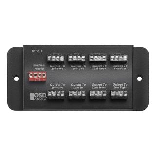 SPW8 Whole House Audio 8-Zone Speaker Distribution Panel Single Audio Input 300W Per Channel - OSD Audio