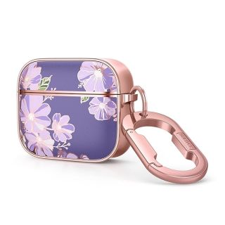 Stylish SURITCH AirPods 3 Case with Keychain - Shockproof & Wireless Charging - Cute Purple Cosmos Design for Women & Girls