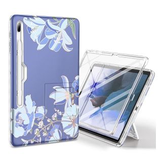 Buy SURITCH Galaxy Tab S7 FE Case - Shockproof, Screen Protector & Kickstand - Fits S7+, S8+ - Blue Lilly Design