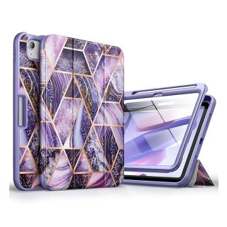 SURITCH for iPad 10th Generation Case 10.9 inches 2022, Built-in Screen Protector Apple Pencil Holder Magnet Tri-fold Stand Cover Auto Wake/Sleep Full Body Shockproof Protection, Lavender