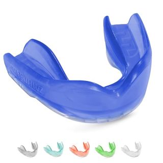 SAFEJAWZ Sports Mouthguard, Dual Layer Premium Protection Mouth Guard with Case for Boxing, Basketball, Lacrosse, Football, Martial Arts, Hockey and All Contact Sports (Junior <11 Years, Ice Blue)